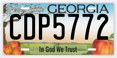 GA license plate CDP5772