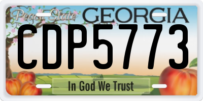 GA license plate CDP5773
