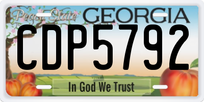 GA license plate CDP5792