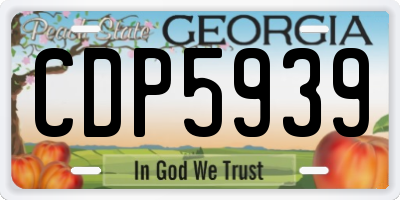 GA license plate CDP5939