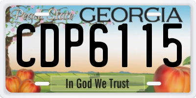 GA license plate CDP6115