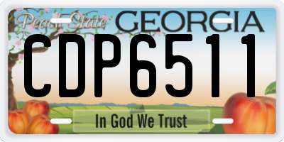 GA license plate CDP6511