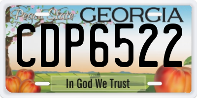 GA license plate CDP6522