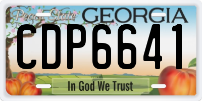 GA license plate CDP6641