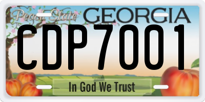 GA license plate CDP7001