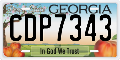 GA license plate CDP7343