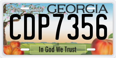 GA license plate CDP7356