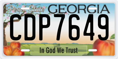 GA license plate CDP7649