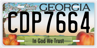 GA license plate CDP7664