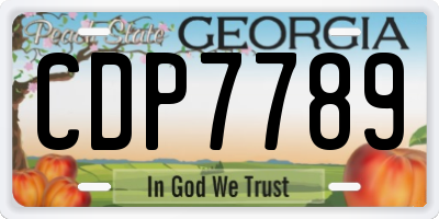 GA license plate CDP7789
