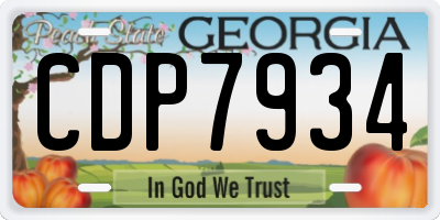 GA license plate CDP7934