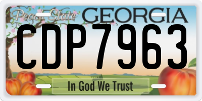 GA license plate CDP7963