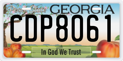 GA license plate CDP8061