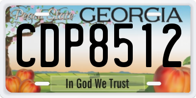 GA license plate CDP8512