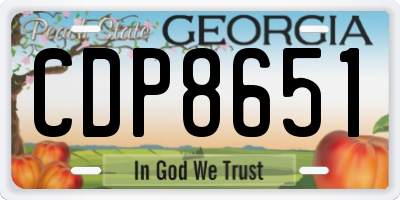 GA license plate CDP8651