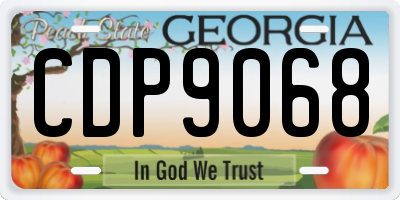 GA license plate CDP9068