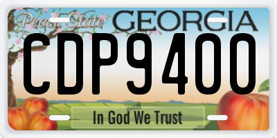 GA license plate CDP9400