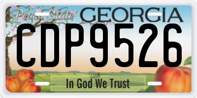 GA license plate CDP9526
