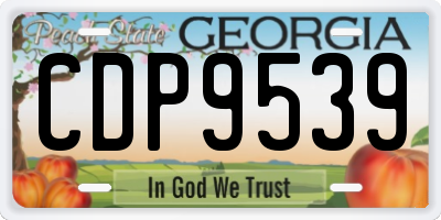 GA license plate CDP9539