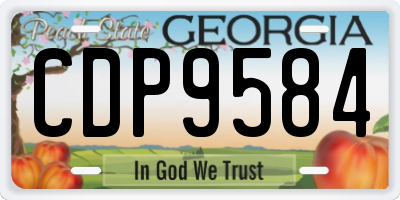 GA license plate CDP9584