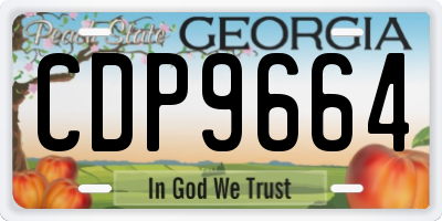 GA license plate CDP9664