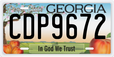 GA license plate CDP9672