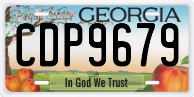 GA license plate CDP9679