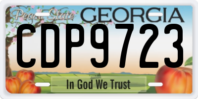 GA license plate CDP9723