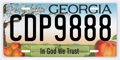 GA license plate CDP9888