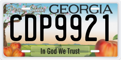 GA license plate CDP9921