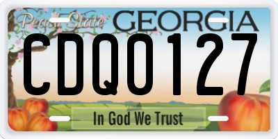 GA license plate CDQ0127