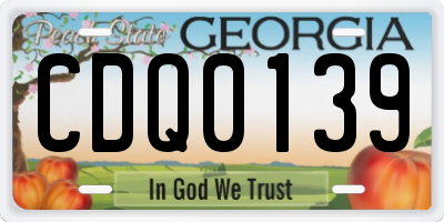 GA license plate CDQ0139