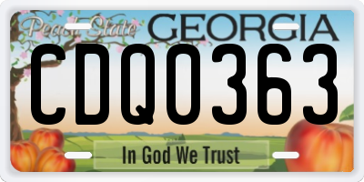 GA license plate CDQ0363