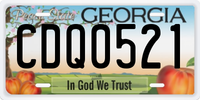 GA license plate CDQ0521