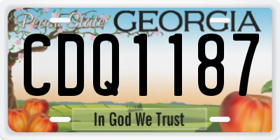GA license plate CDQ1187