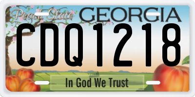 GA license plate CDQ1218