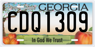 GA license plate CDQ1309