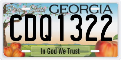 GA license plate CDQ1322
