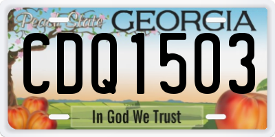 GA license plate CDQ1503
