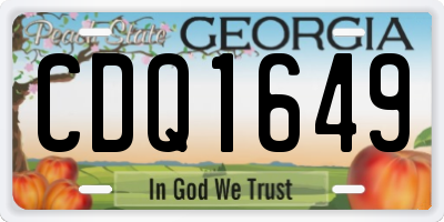 GA license plate CDQ1649