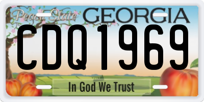 GA license plate CDQ1969