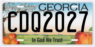 GA license plate CDQ2027