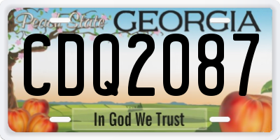 GA license plate CDQ2087