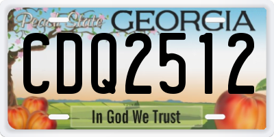 GA license plate CDQ2512