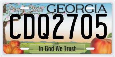 GA license plate CDQ2705