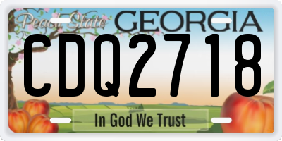 GA license plate CDQ2718