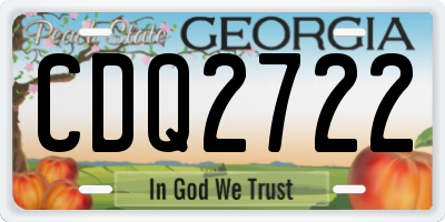 GA license plate CDQ2722