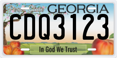 GA license plate CDQ3123
