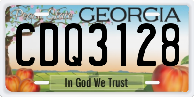 GA license plate CDQ3128