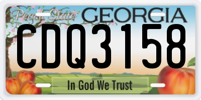 GA license plate CDQ3158